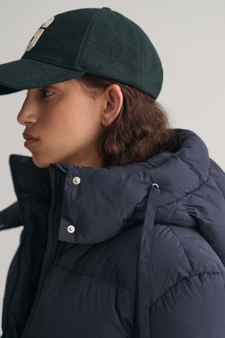 Doudoune relaxed à capuche - Bleu marine