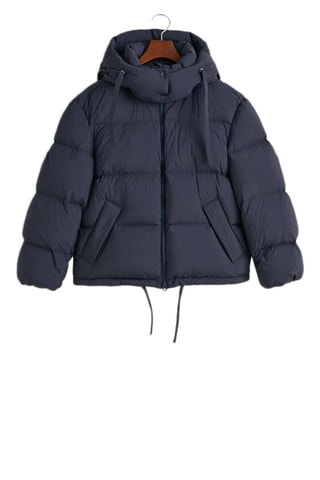 Doudoune relaxed à capuche - Bleu marine