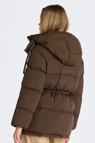 Gewatteerde Jas Relaxed Fit met Capuchon - Bruin