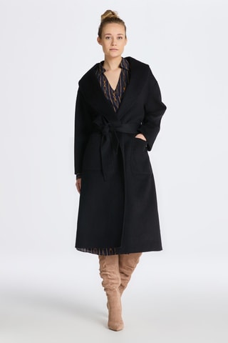 Manteau relaxed en laine - Noir