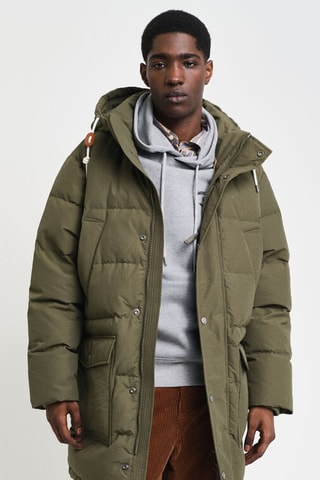 Gewatteerde Jas Regular Fit met Capuchon - Kakigroen