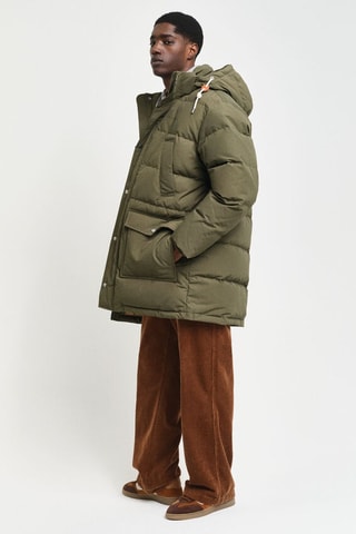 Gewatteerde Jas Regular Fit met Capuchon - Kakigroen