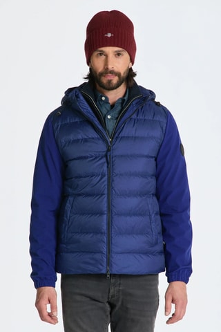 Gewatteerde Jas Regular Fit met Capuchon - Blauw