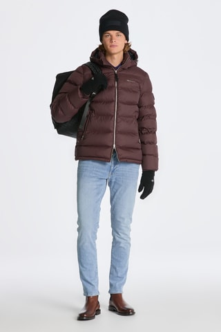 Gewatteerde Jas Regular Fit met Capuchon - Bordeauxrood