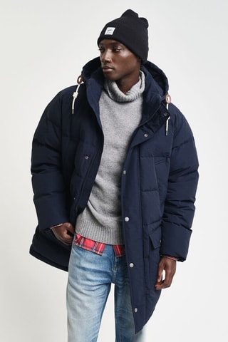 Gewatteerde Jas Regular Fit met Capuchon - Marineblauw