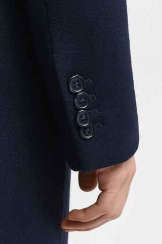 Wollen Jas Regular - Marineblauw