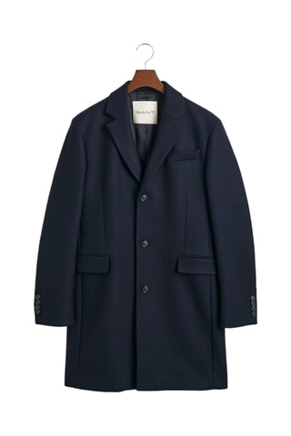 Wollen Jas Regular - Marineblauw