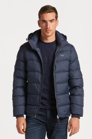 Gewatteerde Jas met Capuchon - Marineblauw