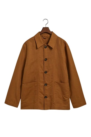 Linnen Jasje Relaxed Fit - Camel