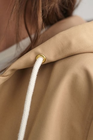 Oversized Jasje met Capuchon - Beige