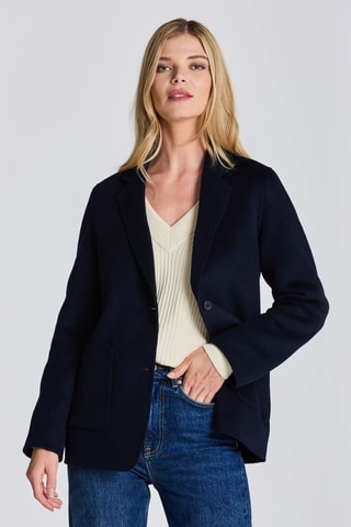 Wollen Jasje Regular - Marineblauw