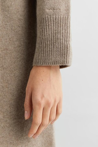 Wollen en Kasjmier Trui-jurk - Gemêleerd Taupe