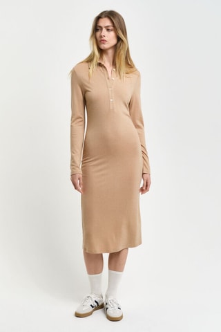 Wollen Blousejurk Slim Fit - Beige