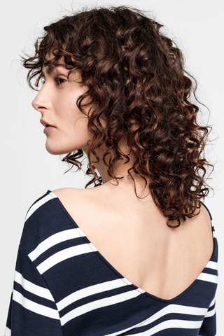 Rechte Jurk - Nachtblauw en Wit