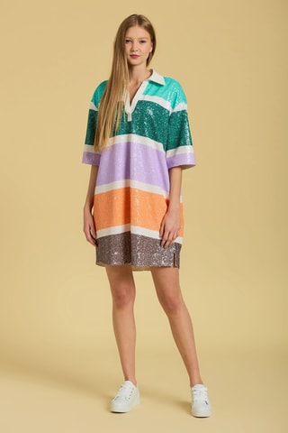 Rechte Jurk - Oranje en Paars