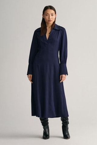 Midi-jurk Slim Fit - Marineblauw