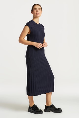 Lange Mouwloze Jurk Relaxed Fit - Marineblauw