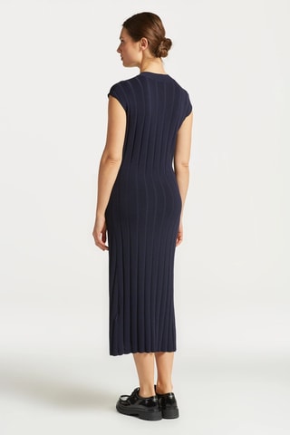 Lange Mouwloze Jurk Relaxed Fit - Marineblauw