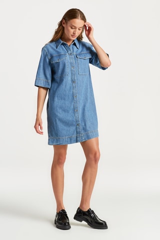 Blouse-jurk Regular Fit - Indigoblauw