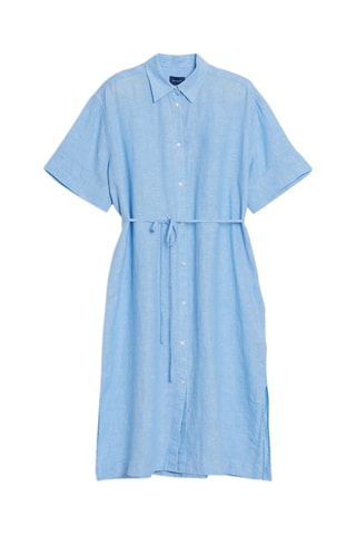 Linnen Blouse-jurk Relaxed Fit - Lichtblauw