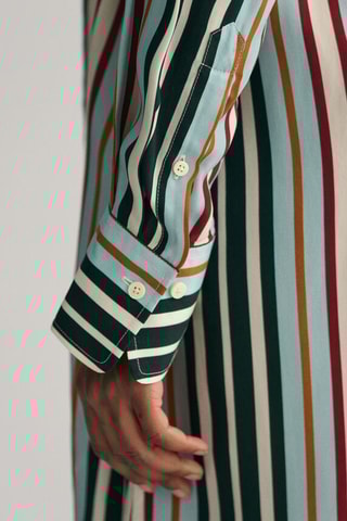 Blouse-jurk Relaxed - Blauw en Rood