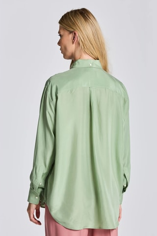 Zijde Blouse Relaxed Fit - Groen