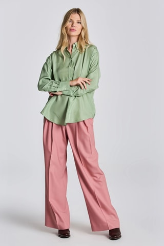 Zijde Blouse Relaxed Fit - Groen