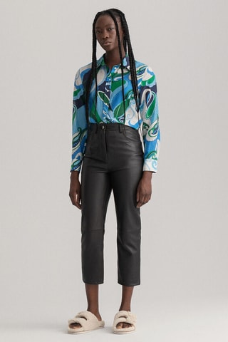 Zijde Blouse Regular Fit - Blauw