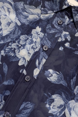 Zijde Blouse Regular Fit - Blauw