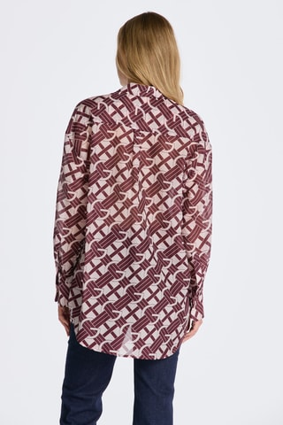 Chemise relaxed en soie - Bordeaux