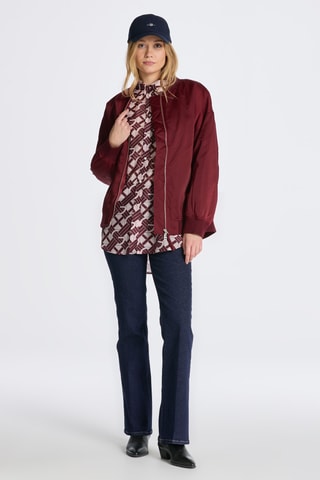 Chemise relaxed en soie - Bordeaux