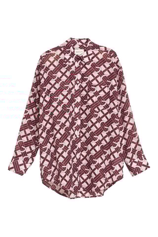 Chemise relaxed en soie - Bordeaux