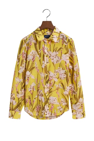 Zijde Blouse Regular Fit - Geel