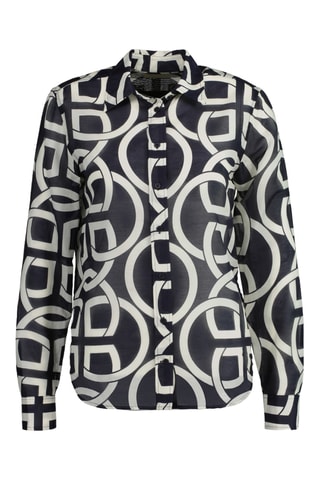 Zijde Blouse Regular Fit - Nachtblauw