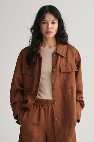 Surchemise relaxed en lin - Marron