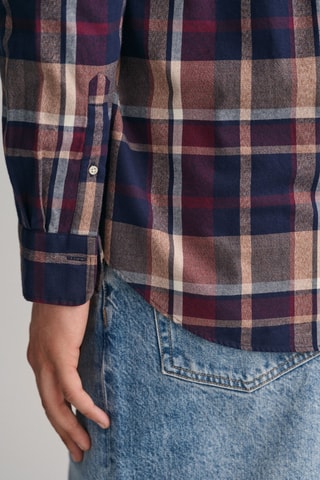 Overhemd Regular Fit - Marineblauw en Bordeauxrood