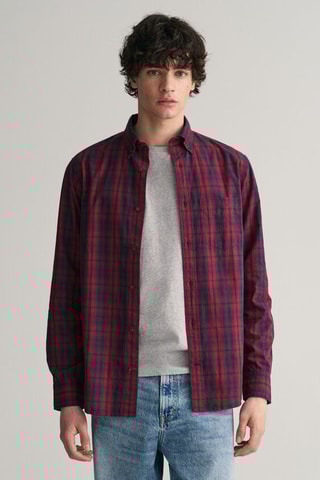 Biologisch Katoenen Overhemd Regular Fit - Rood