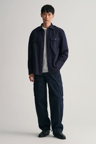 Overhemd relaxed - Marineblauw