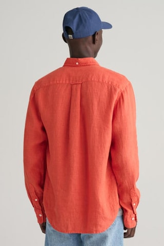 Linnen Overhemd Relaxed Fit - Oranje