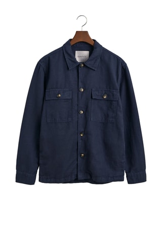 Linnen Jasje Relaxed Fit - Marineblauw