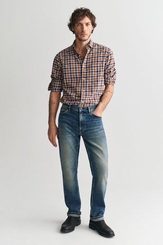 Overhemd Regular Fit - Bruin