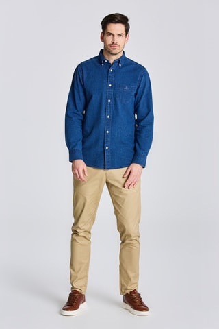 Overhemd relaxed - Indigoblauw