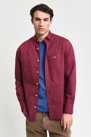 Overhemd Regular Fit - Bordeauxrood