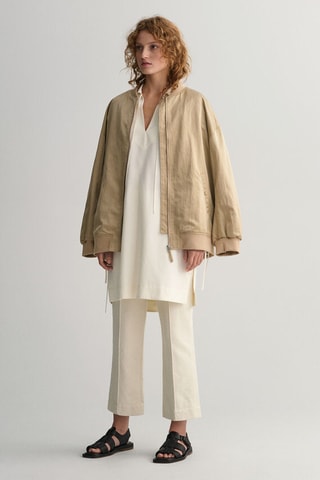 Zijde Tuniek Relaxed Fit - Ecru