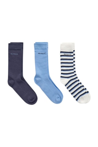 3 Paar Sokken - Wit en Blauw