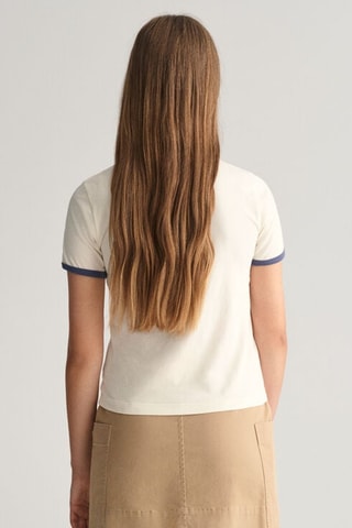 T-shirt Slim Fit - Crèmekleurig