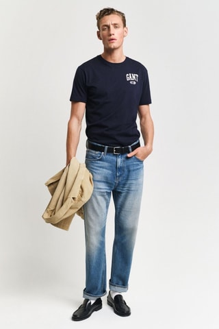 T-shirt Regular Fit - Marineblauw