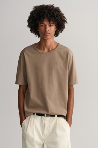 Biologisch Katoenen T-shirt Relaxed - Taupe