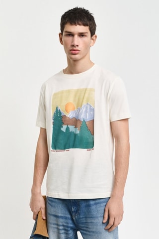 T-shirt Regular Fit - Crèmekleurig