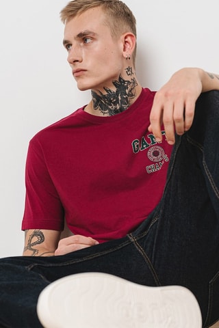 T-shirt - Bordeauxrood en Groen